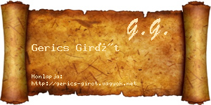 Gerics Girót névjegykártya